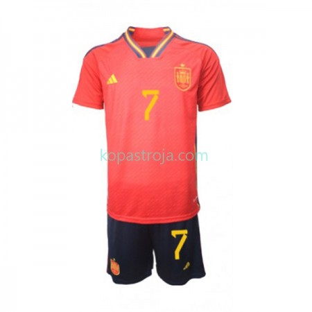 Billiga Fotbollströjor Spanien Alvaro Morata 7 Barn Hemma tröja WM 2022 Kortärmad